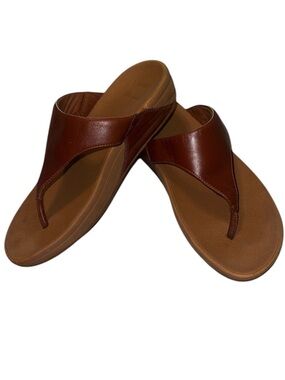 FitFlop LuLu Toe Post Leather Sandals Sz 8